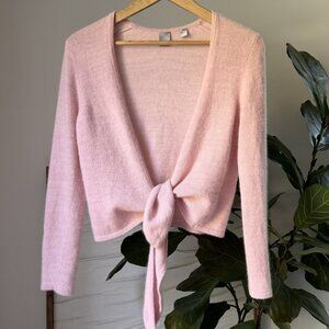 Women's CULLEN Ballet Pink Cashmere Wrap Cardigan Sweater Size Medium M